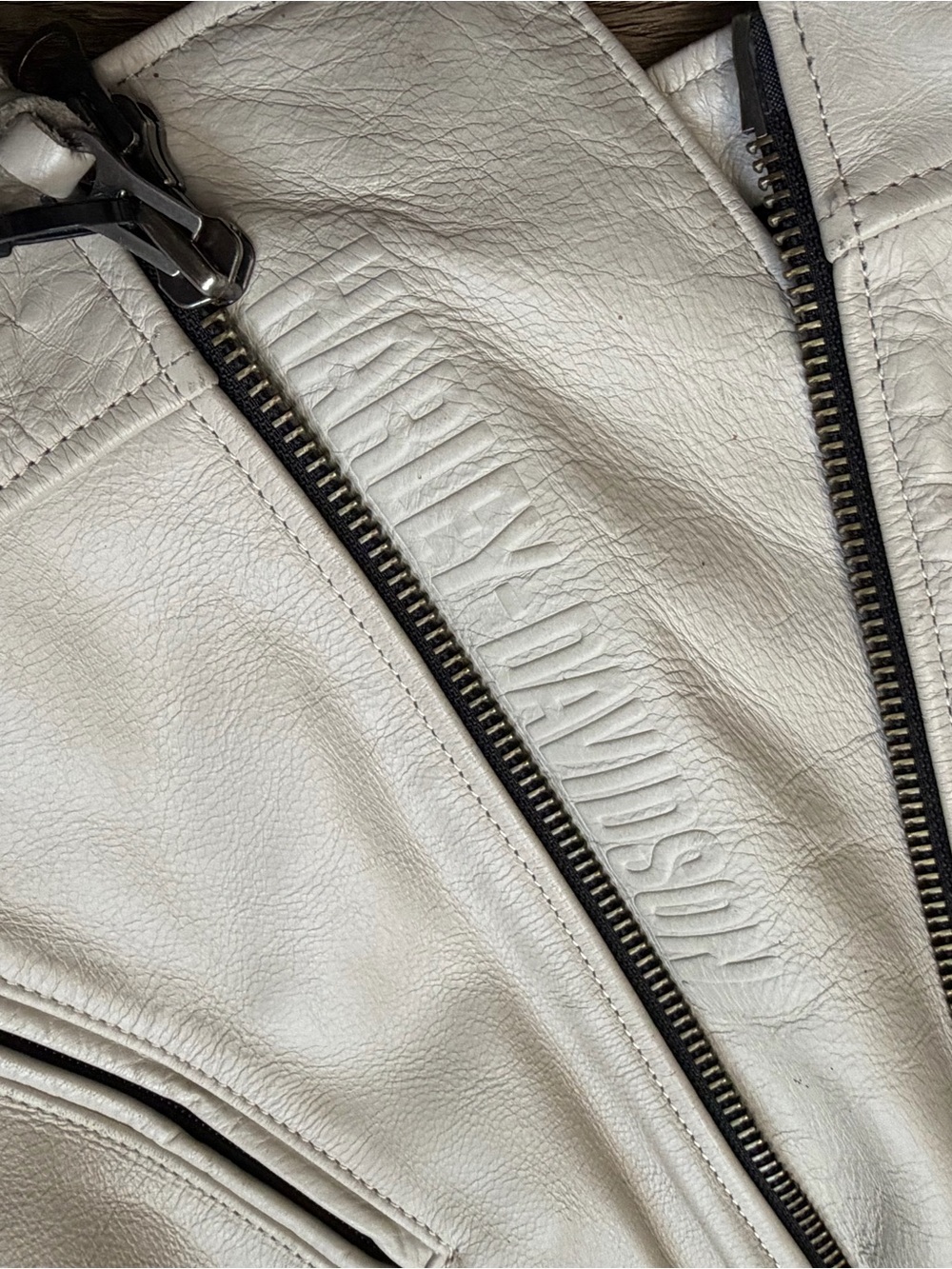 Harley-Davidson Vixen Lane Leather Riding Jacket Beige Size Large - Picture 3 of 10